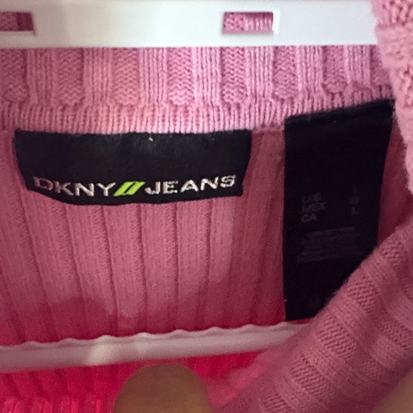 DKNY Pink Ribbed Long Sleeve Top - Picture 2 of 6